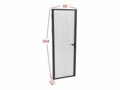 Sale Vente-unique Bloque de puerta reversible - aluminio y vidrio templado - Alt. 204 x An. 83 cm - - LOXTON Negro
