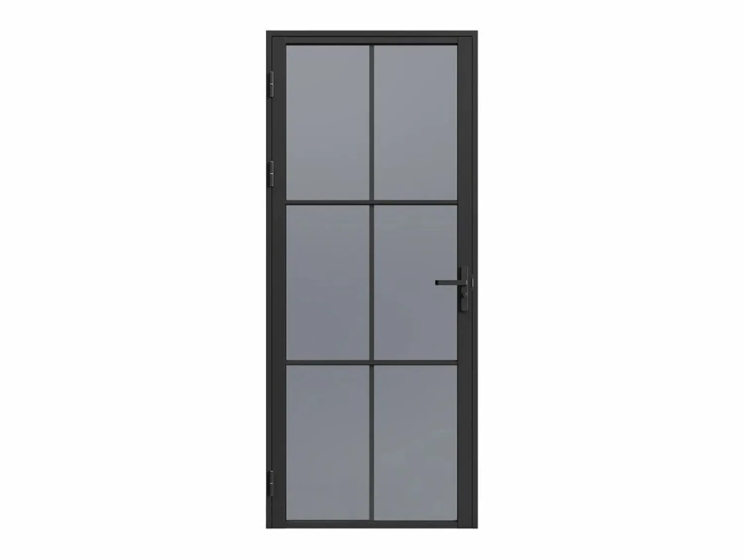 Outlet Vente-unique Bloque de puerta reversible de aluminio y vidrio templado ahumado - Alt. 204 x An. 73 cm - - SEROTO Negro