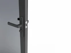 Hot Vente-unique Bloque de puerta reversible de aluminio y vidrio templado ahumado - Alt. 204 x An. 83 cm - - LOXTON Negro