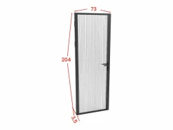 Outlet Bloque de puerta reversible - aluminio y vidrio templado texturizado - Alt. 204 x An. 73 cm - - LOXTON Puerta Con Marco