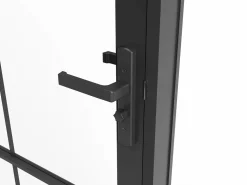 Vente-unique Bloque de puerta reversible de aluminio y vidrio templado - Alt. 204 x An. 93 cm - SEROTO