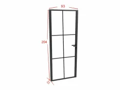 Vente-unique Bloque de puerta reversible de aluminio y vidrio templado - Alt. 204 x An. 93 cm - SEROTO