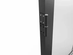 Vente-unique Bloque de puerta reversible de aluminio y vidrio translúcido - Alt. 204 x An. 73 cm - - SEROTO Negro