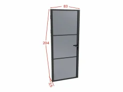 Outlet Vente-unique Bloque de puerta reversible de aluminio y vidrio ahumado - Alt. 204 x An. 83 cm - - MASERU Negro
