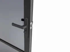 Outlet Vente-unique Bloque de puerta reversible de aluminio y vidrio ahumado - Alt. 204 x An. 83 cm - - MASERU Negro