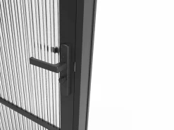 Vente-unique Bloque de puerta reversible de aluminio y vidrio texturizado - Alt. 204 x An. 73 cm - - MASERU