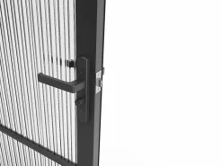 Vente-unique Bloque de puerta reversible de aluminio y vidrio texturizado - Alt. 204 x An. 73 cm - - MASERU