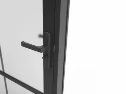 Vente-unique Bloque de puerta reversible de aluminio y vidrio translúcido - Alt. 204 x An. 93 cm - - SEROTO
