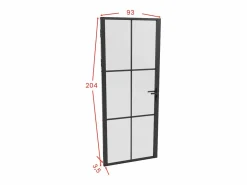 Vente-unique Bloque de puerta reversible de aluminio y vidrio translúcido - Alt. 204 x An. 93 cm - - SEROTO