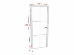 Best Bloque de puerta reversible en aluminio y vidrio templado - Alt. 204 x An. 83 cm - SEROTO Puerta Con Marco