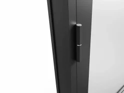 Vente-unique Bloque de puerta reversible de aluminio y vidrio translúcido - Alt. 204 x An. 93 cm - - MASERU