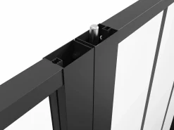 Vente-unique Bloque de puerta taller doble reversible de aluminio, MDF y vidrio templado - Alt. 204 x An. 2 x 73 cm - ERMELO