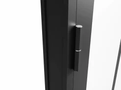 Hot Bloque de puerta taller reversible de aluminio, MDF y vidrio templado - Alt. 204 x An. 83 cm - ERMELO Puerta Con Marco