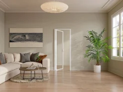 Clearance Vente-unique Bloque puerta reversible de aluminio y vidrio templado - Alt. 204 x An. 83 cm - LOXTON Blanco