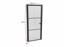 New Bloque puerta reversible de aluminio y vidrio texturizado - Alt. 204 x An. 83 cm - - MASERU Puerta Con Marco