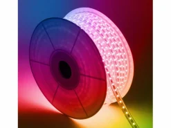 Ledkia Bobina Tira LED RGB 220V AC 60 LED/m 50m IP65 Ancho 16mm Corte cada 100 cm Blanco