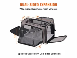 Hot Bolsa de Transporte para Gatos SucceBuy con Ruedas, para Mascotas de Menos de 11 KG, Incluye un Recipiente Plegable, Gris