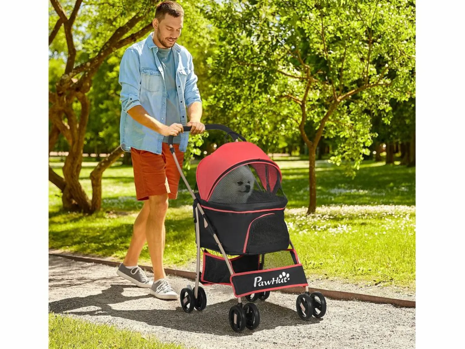 Bolsa de transporte plegable 2 en 1 para perros y gatos, de tela Oxford, color (82 x 49,5 x 98 cm)