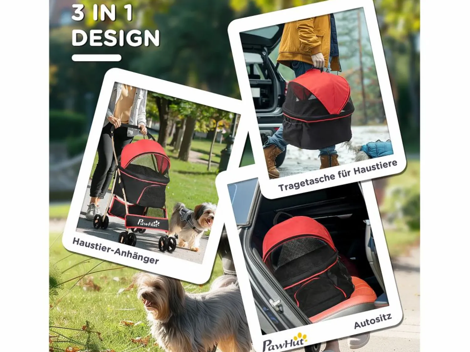 Bolsa de transporte plegable 2 en 1 para perros y gatos, de tela Oxford, color (82 x 49,5 x 98 cm)