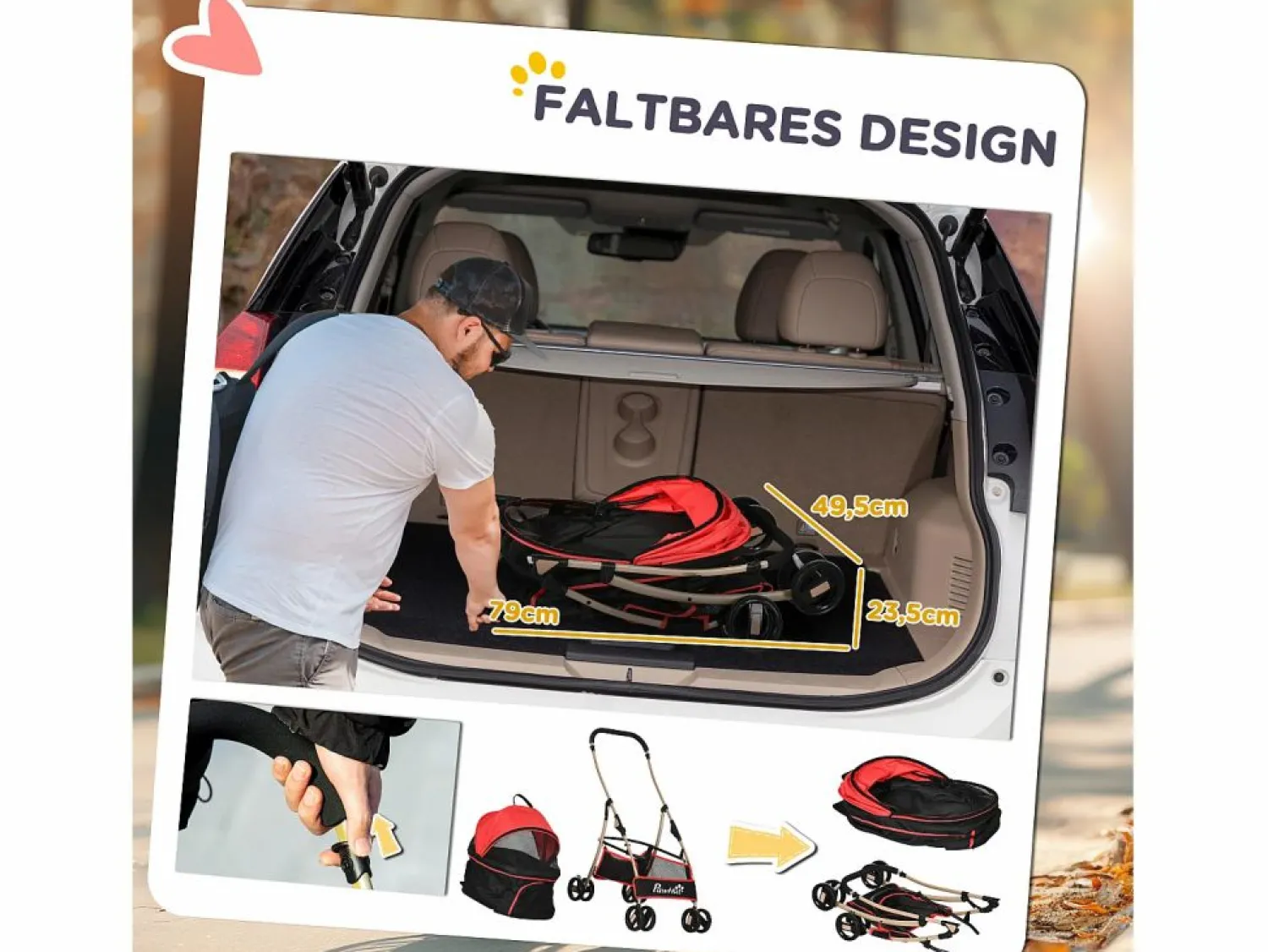 Bolsa de transporte plegable 2 en 1 para perros y gatos, de tela Oxford, color (82 x 49,5 x 98 cm)