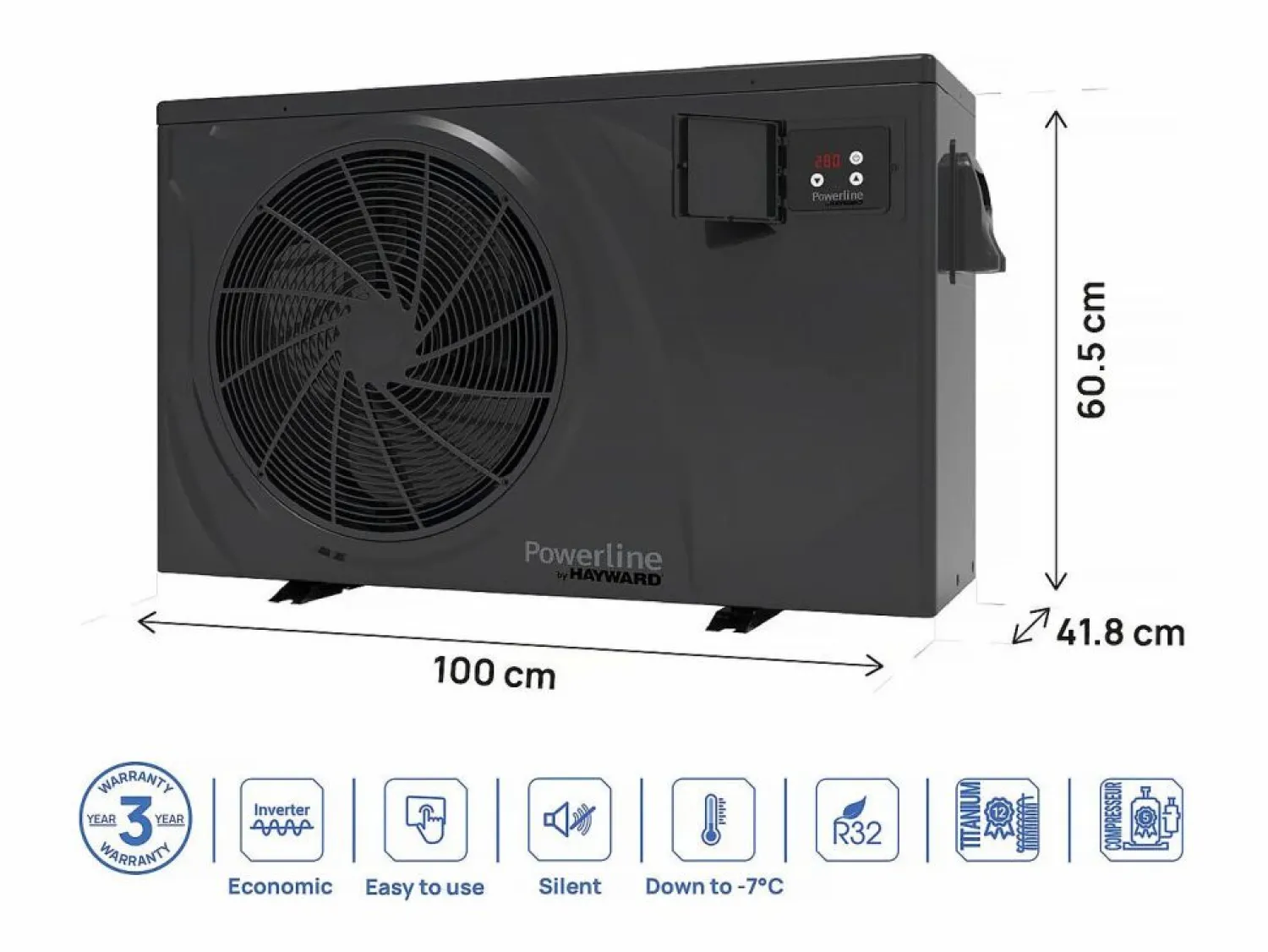 Habitat et jardin Bomba de calor para piscina inverter 6 kw/h "PowerLine by Hayward" -