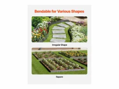 Bordes para Plantar SucceBuy Borde de Jardín de Acero (5 Piezas), 99 x 10 cm, Inoxidable, Oscuro