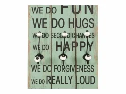 Borghild Perchero de pared HAPPY LOVE con 6 ganchos 120x40 cm Perchero