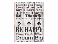 Sale Borghild Perchero de pared FAMILY RULES con 6 ganchos 120x40 cm Perchero