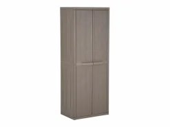 Discount Borric Armario almacenaje de jardín PP apariencia madera 65x45x172 cm Armario De Jardín