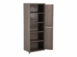 Discount Borric Armario almacenaje de jardín PP apariencia madera 65x45x172 cm Armario De Jardín