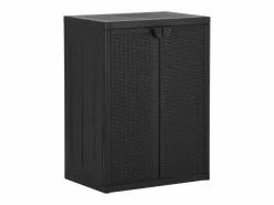 Hot Garden Furniture Borric Armario de almacenaje de jardín PP ratán 65x45x88 cm Negro