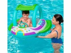 Outlet Bote espacial hinchable infantil Bestway con volante +3A azul 107x122 cm Deportes Náuticos
