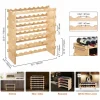 Online Botellero Apilable SucceBuy para 48 Botellas, Estante de Exhibición de Madera de Bambú de 6 Niveles Botellero