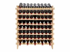 Botellero de Bambú SucceBuy de 8 Niveles para 72 Botellas, Apilable y Modular.