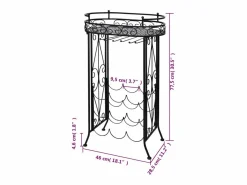 Hot Botellero de metal con soportes para copas para 9 botellas ES761678 Botellero|Accesorios Para Vino Y Bar