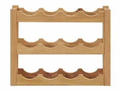Clearance Botellero para 12 botellas madera maciza de roble 47x21x36 cm ES523930 Botellero|Accesorios Para Vino Y Bar