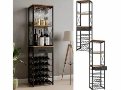 Best Botellero roble rústico 40x30x147.5 porto Botellero|Accesorios Para Vino Y Bar