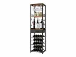 Best Botellero roble rústico 40x30x147.5 porto Botellero|Accesorios Para Vino Y Bar