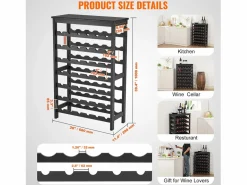 Best Botellero SucceBuy de Bambú Modular de 7 Niveles para 42 Botellas con Estante de Exhibición de Sobremesa Botellero