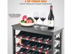 Best Botellero SucceBuy de Bambú Modular de 7 Niveles para 42 Botellas con Estante de Exhibición de Sobremesa Botellero