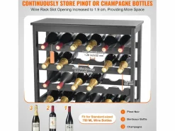Best Botellero SucceBuy de Bambú Modular de 7 Niveles para 42 Botellas con Estante de Exhibición de Sobremesa Botellero