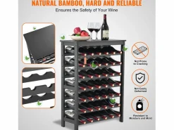 Best Botellero SucceBuy de Bambú Modular de 7 Niveles para 42 Botellas con Estante de Exhibición de Sobremesa Botellero