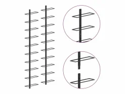 Botelleros de pared para 20 botellas 2 unidades metal ES404606
