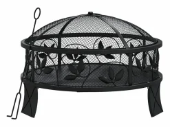 Online vidaxl Brasero con atizador acero XXL 50 cm Negro