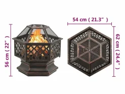 Hot Brasero con atizador acero 62x54x56 cm Brasero