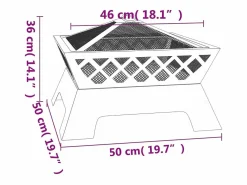 vidaxl Brasero con atizador acero XXL 50 cm