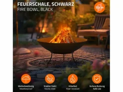 Clearance Brasero de acero basero con 3 patas para barbacoa Ø 55 x 24 cm Brasero