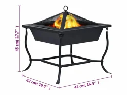 vidaxl Brasero de acero 42x42x45 cm