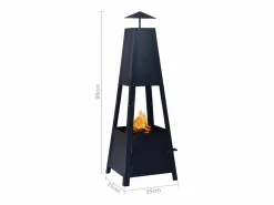 vidaxl Brasero de acero 35x35x99 cm