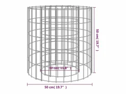 vidaxl Brasero de gaviones hierro galvanizado Ø50 cm